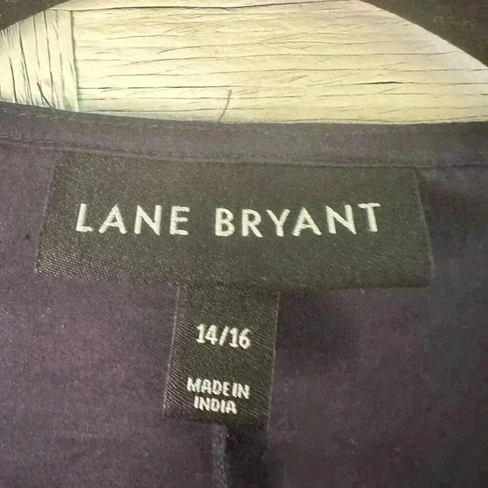Lane Bryant Womens Cardigan Tie embroidered trim Cotton cover up Plus Size - Picture 3 of 8